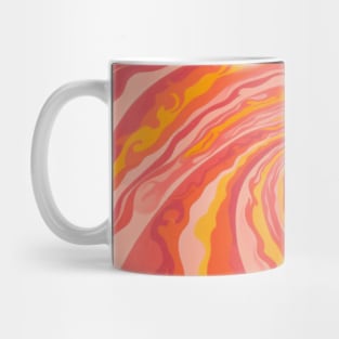 Swirl Abstract Groovy Yellow Pink Spiral Mug